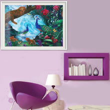 Load image into Gallery viewer, Leopard Peacock 45x30cm(canvas) partial round drill diamond painting
