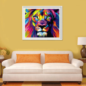 Lion Animal 35x30cm(canvas) full round drill diamond painting