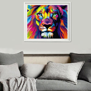 Lion Animal 35x30cm(canvas) full round drill diamond painting