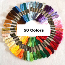 Load image into Gallery viewer, 50 Colors Embroidery Thread Hand Cross Stitch Floss Sewing Skeins Craft
