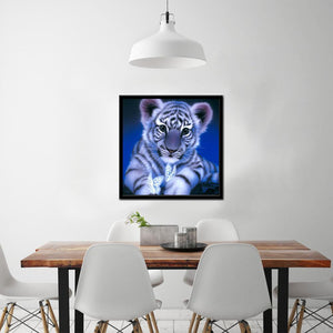 Tiger 30x30cm(canvas) partial round drill diamond painting