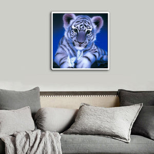 Tiger 30x30cm(canvas) partial round drill diamond painting