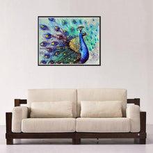 Load image into Gallery viewer, Peacock Flaunting Its Tail 40x30cm(canvas) partial round drill diamond painting
