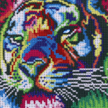 Load image into Gallery viewer, Colorful Tiger 30x30cm(canvas) partial round drill diamond painting
