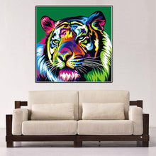 Load image into Gallery viewer, Colorful Tiger 30x30cm(canvas) partial round drill diamond painting
