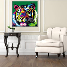 Load image into Gallery viewer, Colorful Tiger 30x30cm(canvas) partial round drill diamond painting
