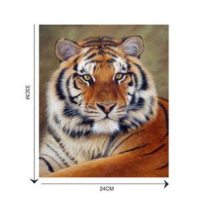 Tiger 30x40cm(canvas) partial round drill diamond painting