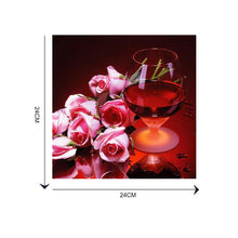 Load image into Gallery viewer, Red Wine Rose 30x30cm(canvas) partial round drill diamond painting
