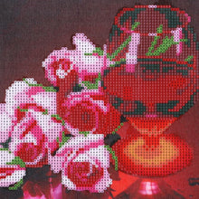 Load image into Gallery viewer, Red Wine Rose 30x30cm(canvas) partial round drill diamond painting
