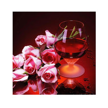 Load image into Gallery viewer, Red Wine Rose 30x30cm(canvas) partial round drill diamond painting
