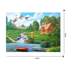 Load image into Gallery viewer, Beautiful Riverside Cottage 40x30cm(canvas) partial round drill diamond painting
