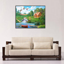 Load image into Gallery viewer, Beautiful Riverside Cottage 40x30cm(canvas) partial round drill diamond painting
