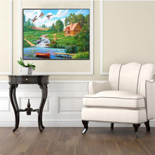 Load image into Gallery viewer, Beautiful Riverside Cottage 40x30cm(canvas) partial round drill diamond painting

