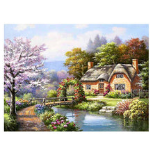 Load image into Gallery viewer, River House 40x30cm(canvas) partial round drill diamond painting
