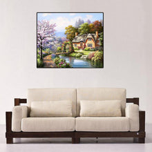 Load image into Gallery viewer, River House 40x30cm(canvas) partial round drill diamond painting
