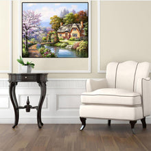 Load image into Gallery viewer, River House 40x30cm(canvas) partial round drill diamond painting
