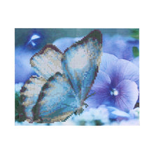Load image into Gallery viewer, Blue Butterfly 30x25cm(canvas) partial round drill diamond painting
