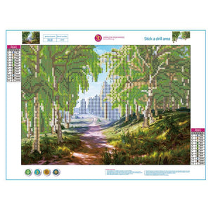 Forest Lane 40x30cm(canvas) partial round drill diamond painting