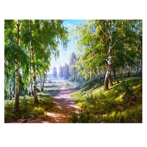 Forest Lane 40x30cm(canvas) partial round drill diamond painting