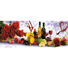 Load image into Gallery viewer, Rose Wine 30x75cm(canvas) partial round drill diamond painting
