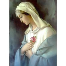 Load image into Gallery viewer, Virgin Mary Inlaid 40x30cm(canvas) partial round drill diamond painting
