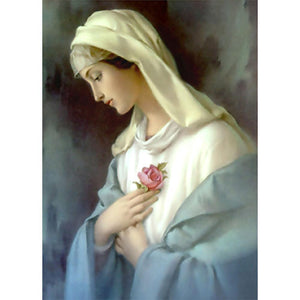 Virgin Mary Inlaid 40x30cm(canvas) partial round drill diamond painting