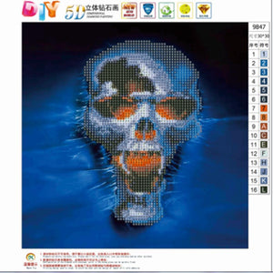 Skull Halloween 30x30cm(canvas) partial round drill diamond painting