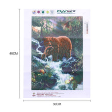 Load image into Gallery viewer, Bears Eat Fish 40x30cm(canvas) partial round drill diamond painting
