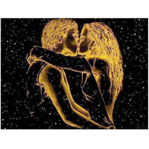 Lovers Kissing 30x40cm(canvas) partial round drill diamond painting