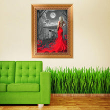 Load image into Gallery viewer, Red Dress 30x40cm(canvas) partial round drill diamond painting
