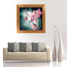 Load image into Gallery viewer, Orchid Flower 30x30cm(canvas) partial round drill diamond painting
