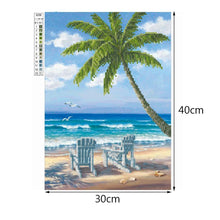 Load image into Gallery viewer, Seaside Coconut Trees 40x30cm(canvas) partial round drill diamond painting
