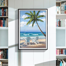 Load image into Gallery viewer, Seaside Coconut Trees 40x30cm(canvas) partial round drill diamond painting
