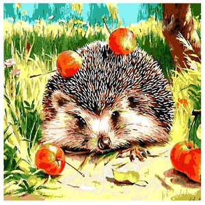Hedgehog 30x30cm(canvas) partial round drill diamond painting