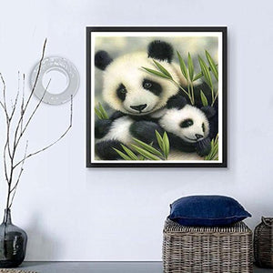Panda Love 30x30cm(canvas) partial round drill diamond painting