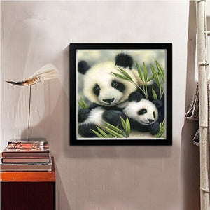 Panda Love 30x30cm(canvas) partial round drill diamond painting