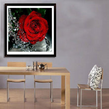 Load image into Gallery viewer, Rose Red 30x30cm(canvas) partial round drill diamond painting
