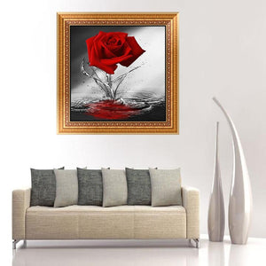 Flower Rose 30x30cm(canvas) partial round drill diamond painting