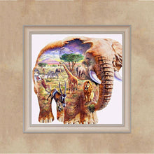 Load image into Gallery viewer, Elephant 30x30cm(canvas) partial round drill diamond painting
