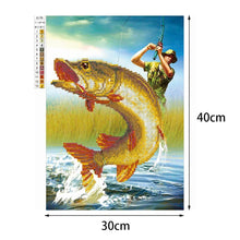 Load image into Gallery viewer, Fishing Landscape 40x30cm(canvas) partial round drill diamond painting

