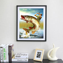 Load image into Gallery viewer, Fishing Landscape 40x30cm(canvas) partial round drill diamond painting
