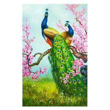 Load image into Gallery viewer, Peacock 30x54cm(canvas) partial round drill diamond painting
