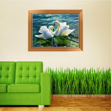 Load image into Gallery viewer, Swan Crystal Picture 40x30cm(canvas) partial round drill diamond painting
