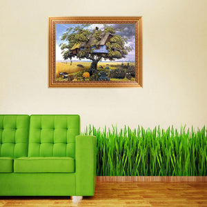 Tree House 40x30cm(canvas) partial square drill diamond painting