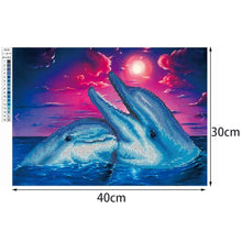 Load image into Gallery viewer, Two Dolphins 40x30cm(canvas) partial round drill diamond painting
