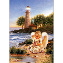 Load image into Gallery viewer, Lovely Angel 30x40cm(canvas) partial round drill diamond painting
