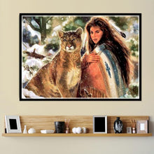 Load image into Gallery viewer, Beauty Big Cat 40x30cm(canvas) partial round drill diamond painting

