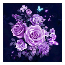 Load image into Gallery viewer, Purple Flowers 30x30cm(canvas) partial round drill diamond painting
