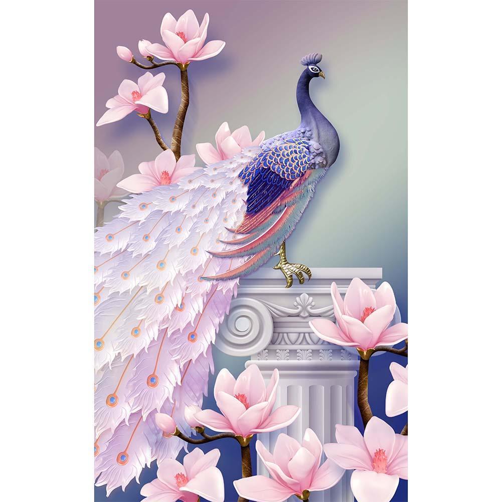 Magnolia Peacock 30x40cm(canvas) partial round drill diamond painting