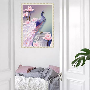 Magnolia Peacock 30x40cm(canvas) partial round drill diamond painting